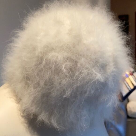 HAND CRAFTED New Fur Ivory White Cream Tone Nuetral Hand Knit Cruelty Free Hat main image 11